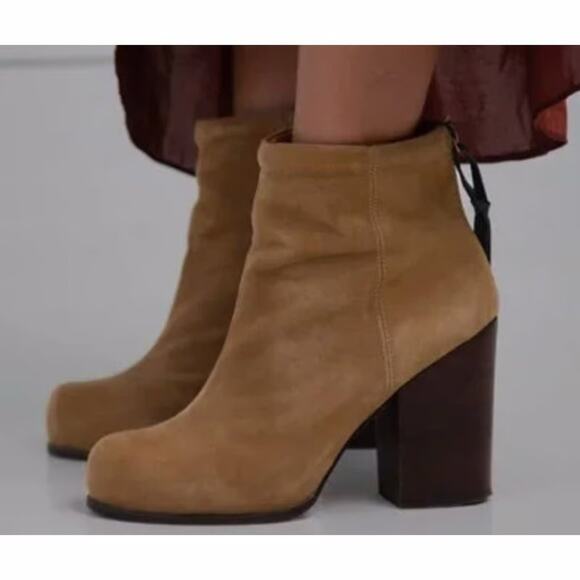 Jeffrey Campbell Rumble Suede Leather Booties Chunky Western Boot 6 - Picture 1 of 6
